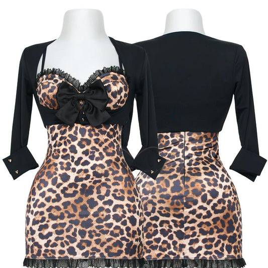 Leopard Gyaru Dress Set